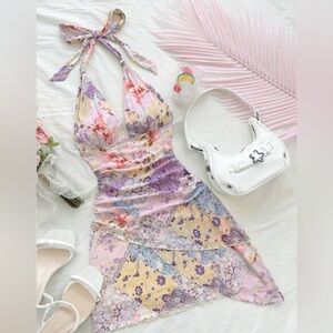 Floral Halter Neck Dress